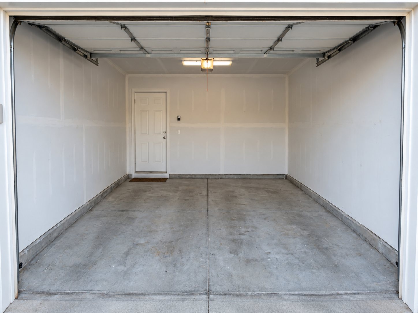 Example photo: the same garage, emptied and swept